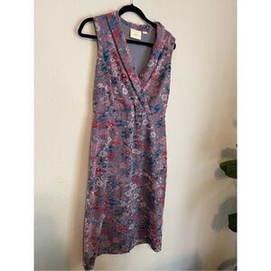 anthropologie maeve textured floral midi dress